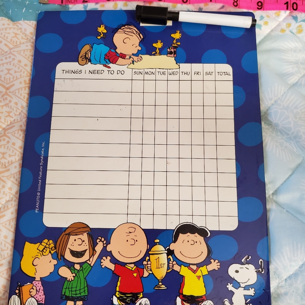 Vintage Peanuts Goal Chart